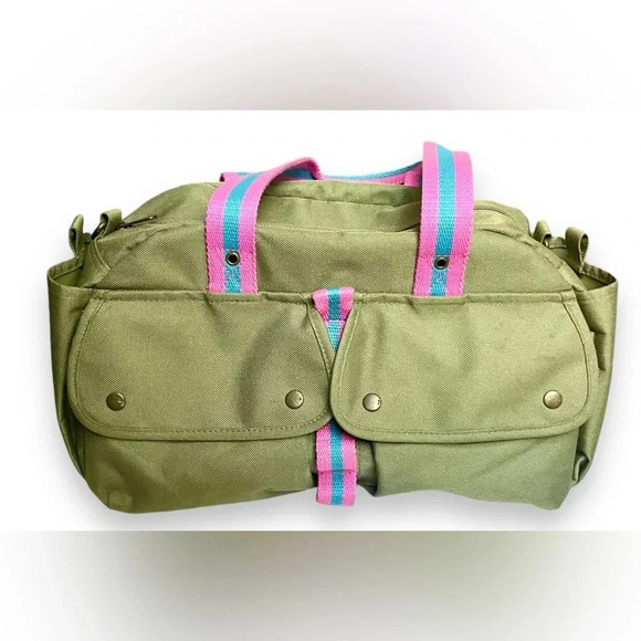 Vintage Ralph Lauren Rare Army Green Canvas Cargo Messenger Bag - Picture 1 of 5